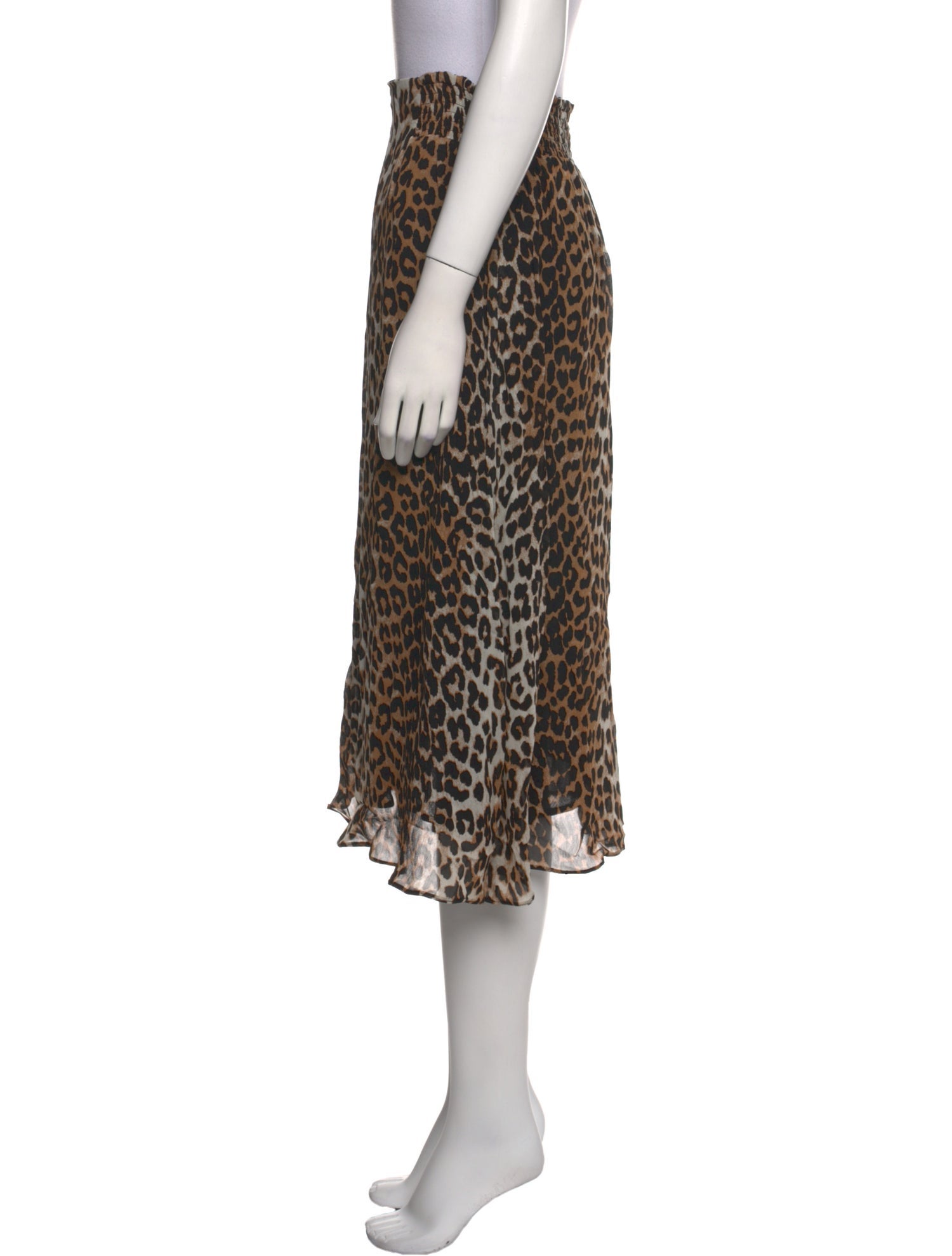 Ganni Animal Print Midi Length Skirt w/ Tags