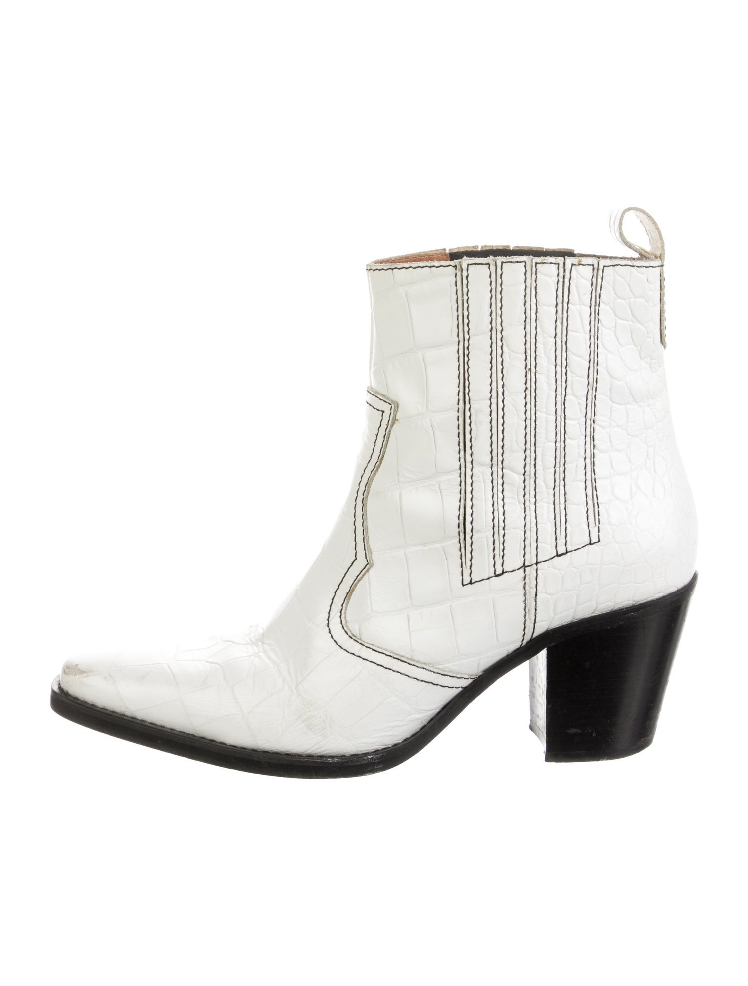 Ganni Leather Western Boots