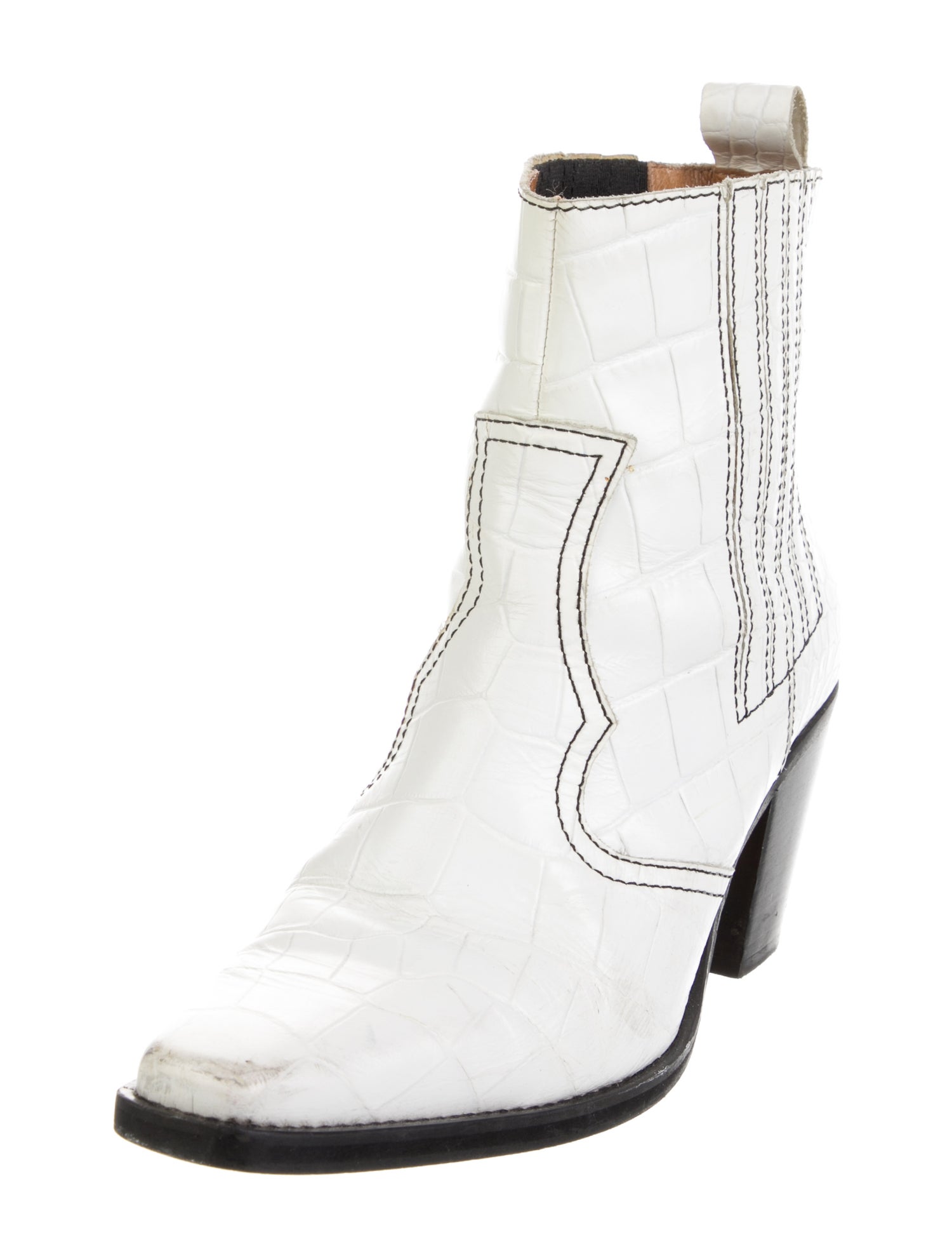 Ganni Leather Western Boots