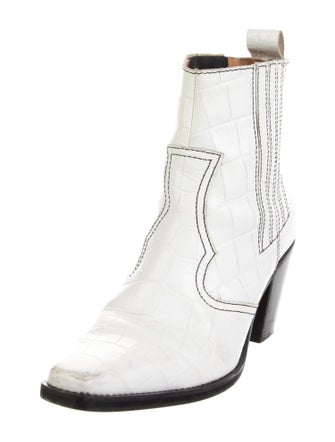 Ganni Leather Western Boots