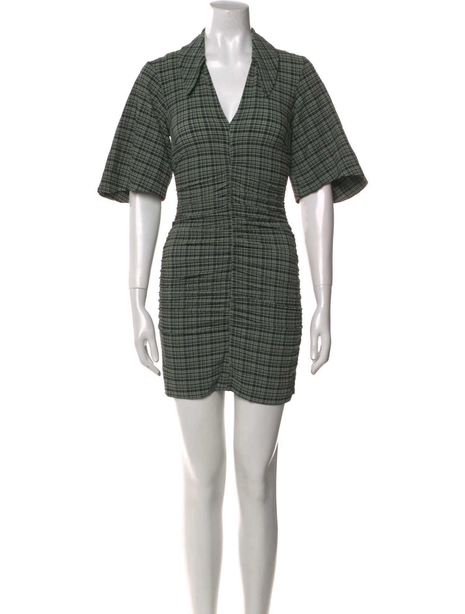 Ganni Plaid Print Mini Dress