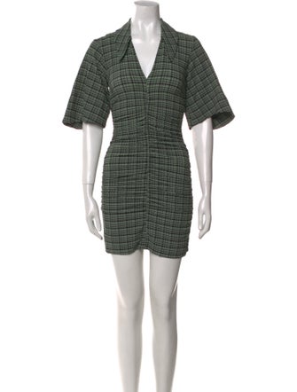 Ganni Plaid Print Mini Dress