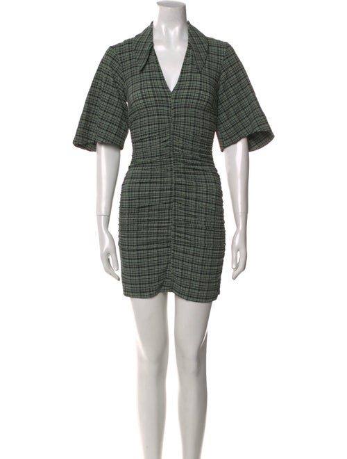 Ganni Plaid Print Mini Dress