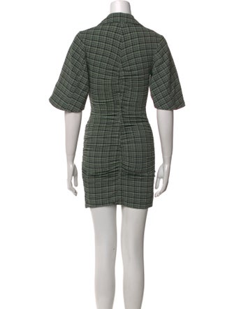 Ganni Plaid Print Mini Dress