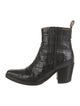 Ganni Embossed Leather Animal Print Western Boots