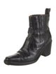 Ganni Embossed Leather Animal Print Western Boots