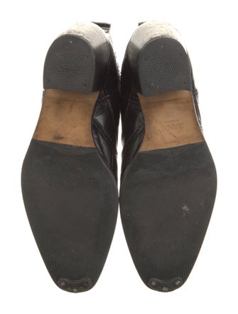 Ganni Embossed Leather Animal Print Western Boots