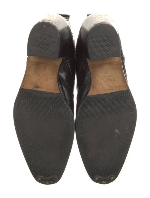 Ganni Embossed Leather Animal Print Western Boots