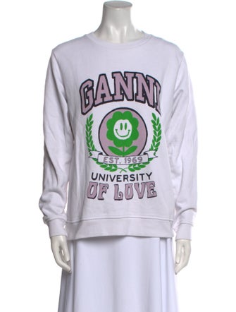 Ganni Graphic Print Crew Neck Sweatshirt