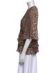 Ganni Animal Print V-Neck Blouse