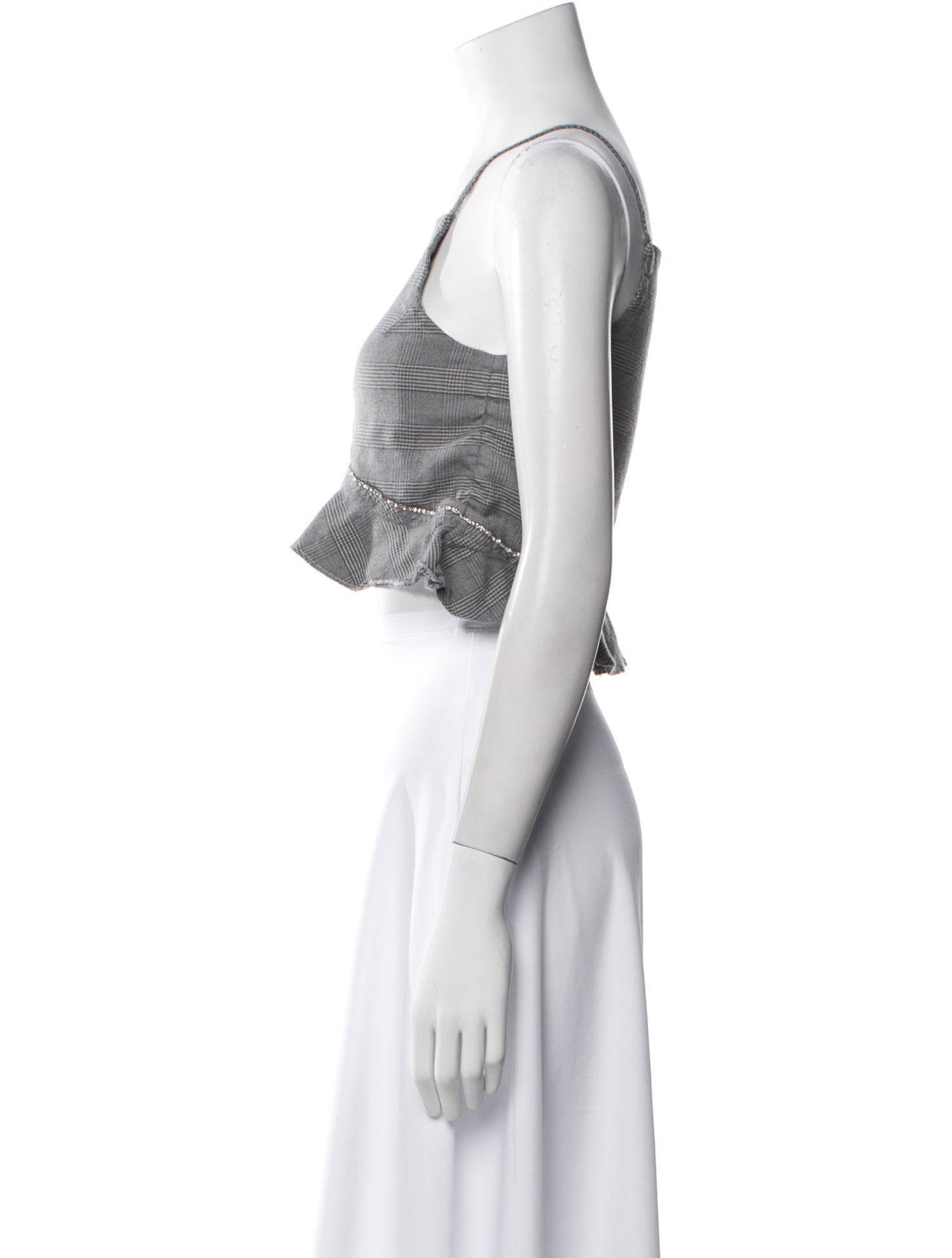 Ganni Silk Square Neckline Crop Top