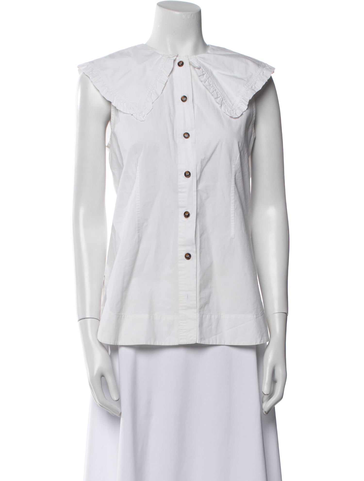 Ganni Sleeveless Button-Up Top