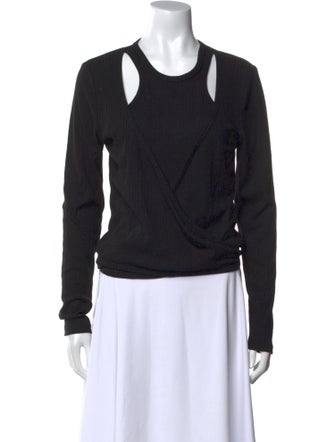 Ganni Scoop Neck Long Sleeve Sweatshirt