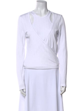 Ganni Crew Neck Long Sleeve Top