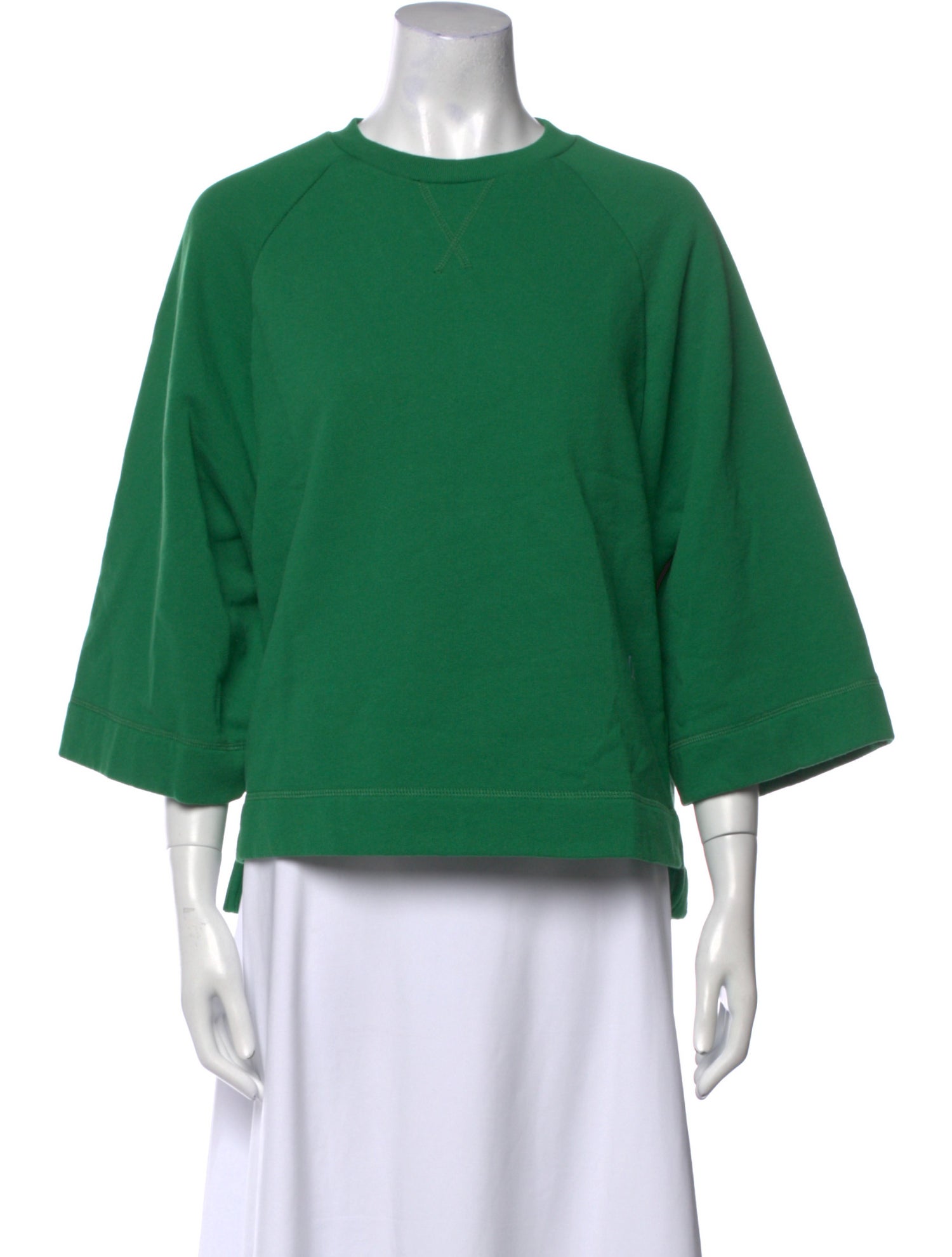 Ganni Crew Neck Three-Quarter Sleeve Sweatshirt