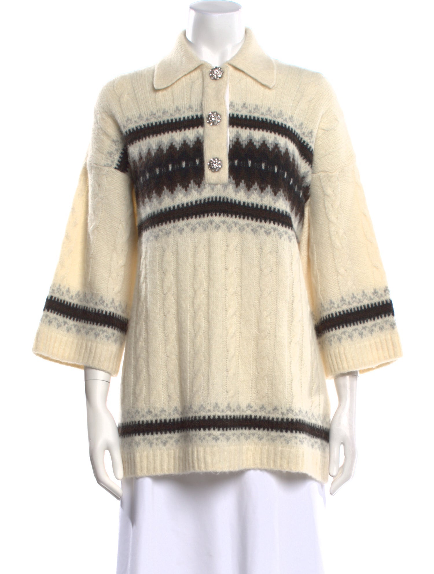 Ganni Striped Mock Neck Sweater