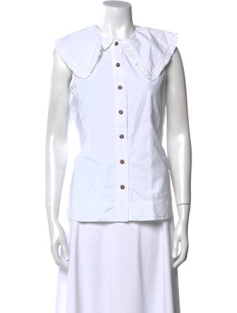 Ganni Sleeveless Button-Up Top