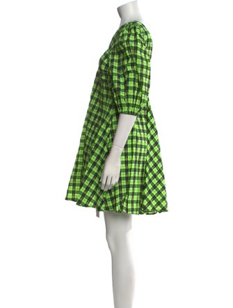 Ganni Plaid Print Mini Dress