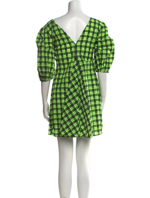 Ganni Plaid Print Mini Dress