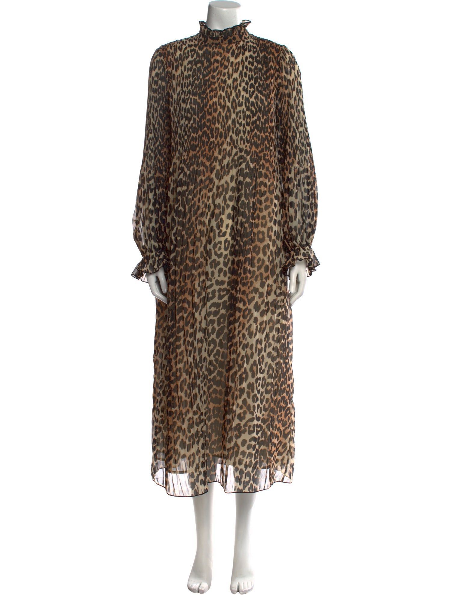 Ganni Animal Print Long Dress