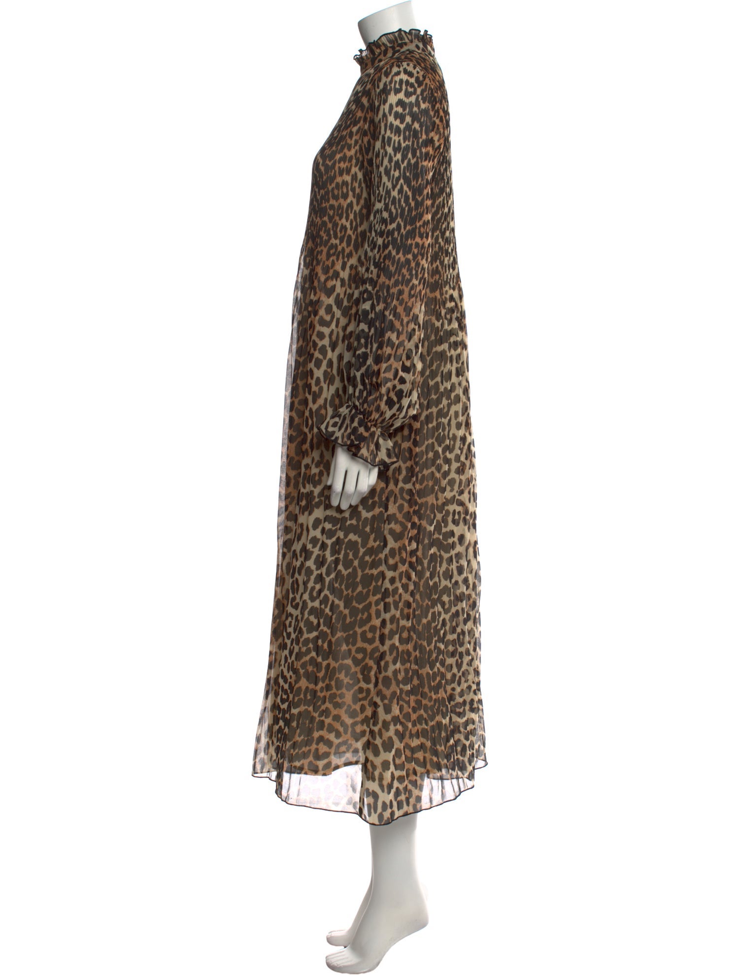 Ganni Animal Print Long Dress
