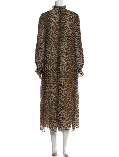 Ganni Animal Print Long Dress