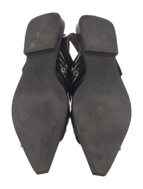 Ganni Patent Leather Eyelet Trim Slingback Flats