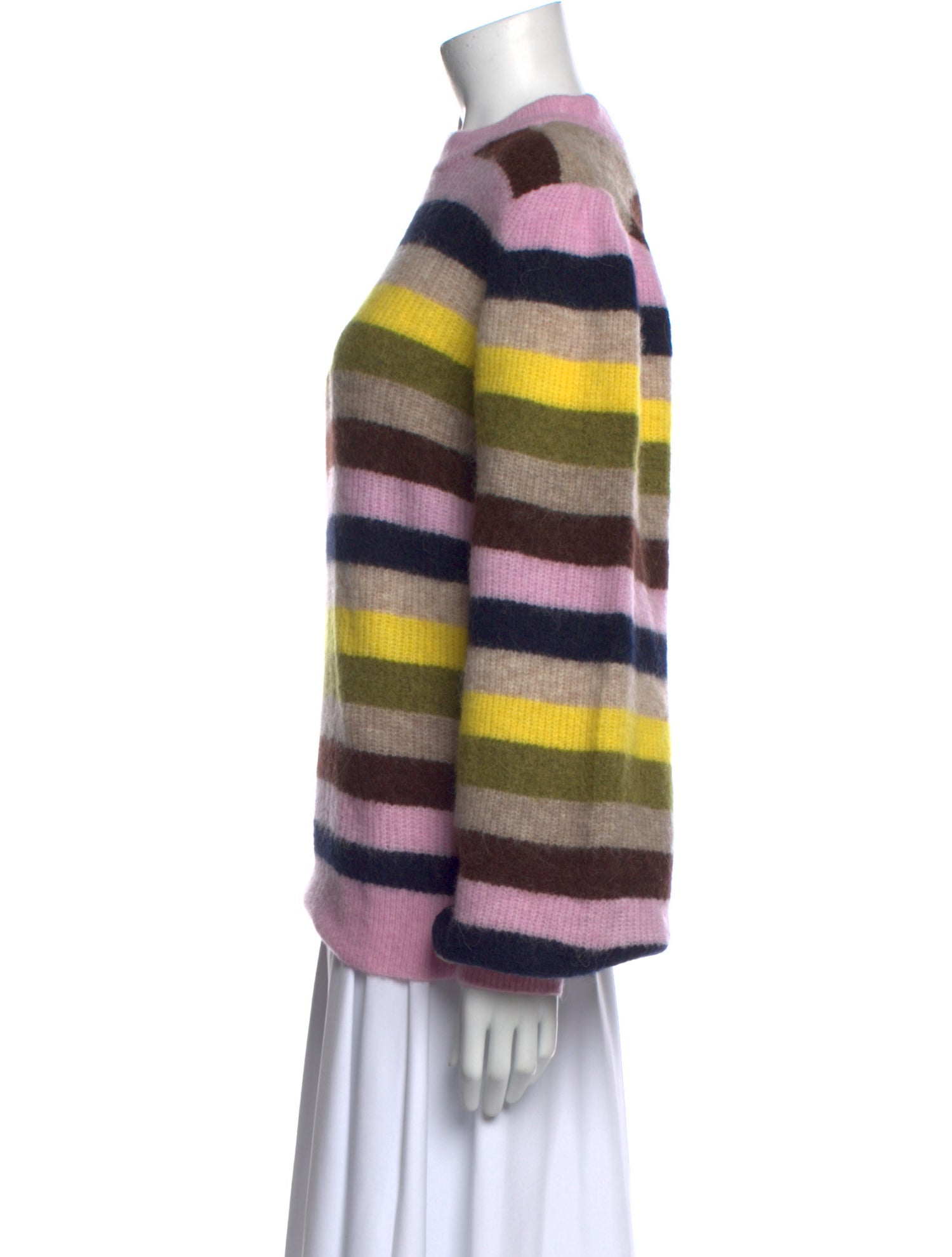 Ganni Striped Mock Neck Sweater