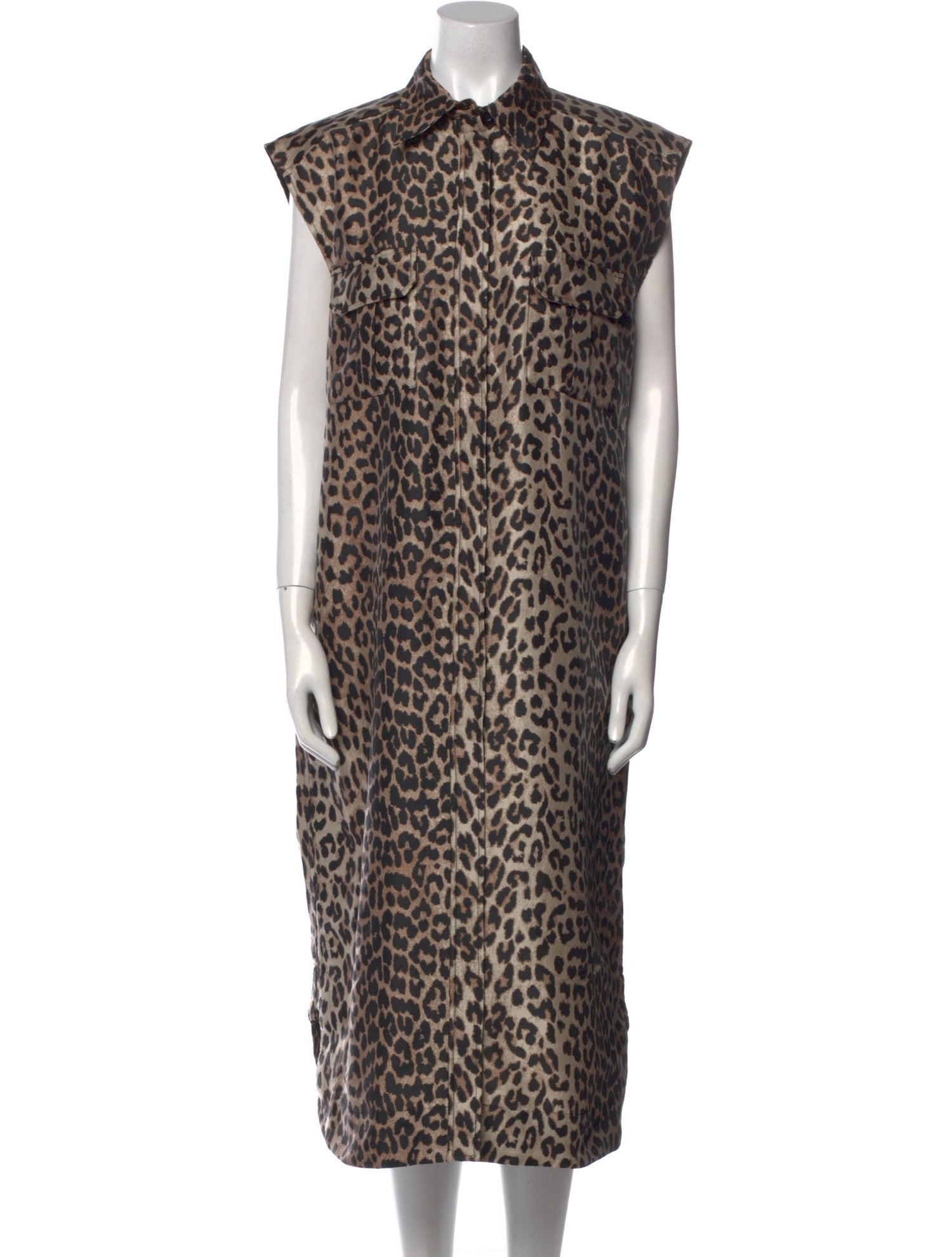 Ganni Animal Print Midi Length Dress