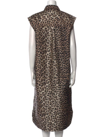 Ganni Animal Print Midi Length Dress