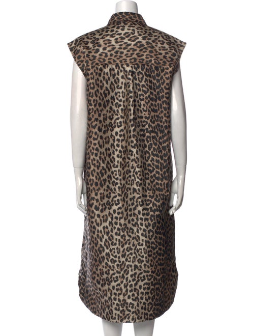 Ganni Animal Print Midi Length Dress
