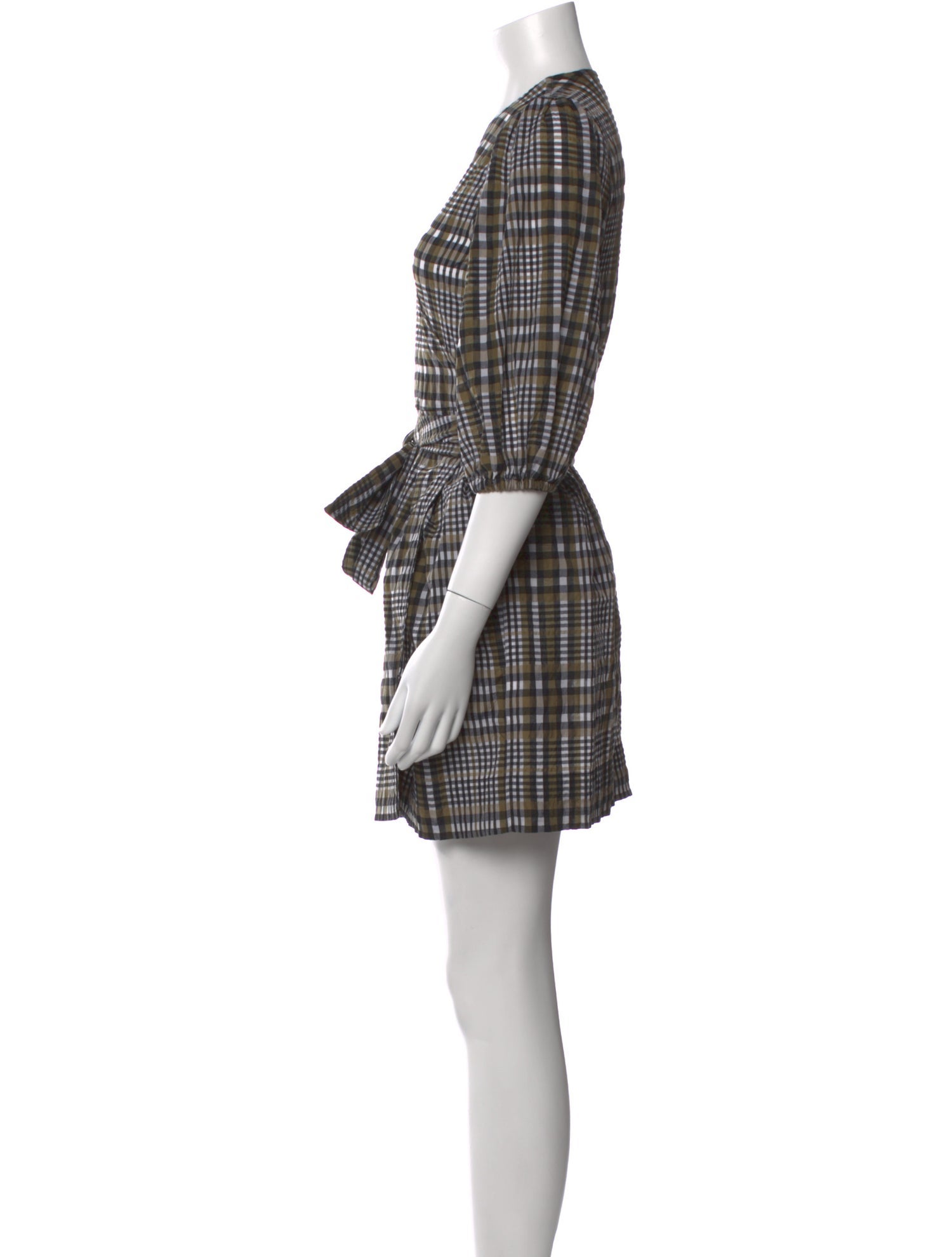 Ganni Plaid Print Mini Dress