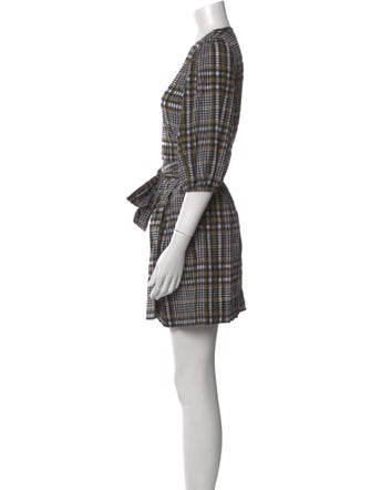 Ganni Plaid Print Mini Dress