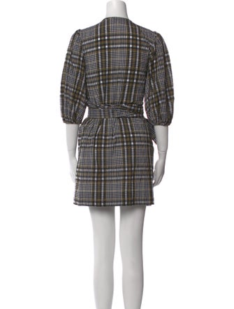 Ganni Plaid Print Mini Dress