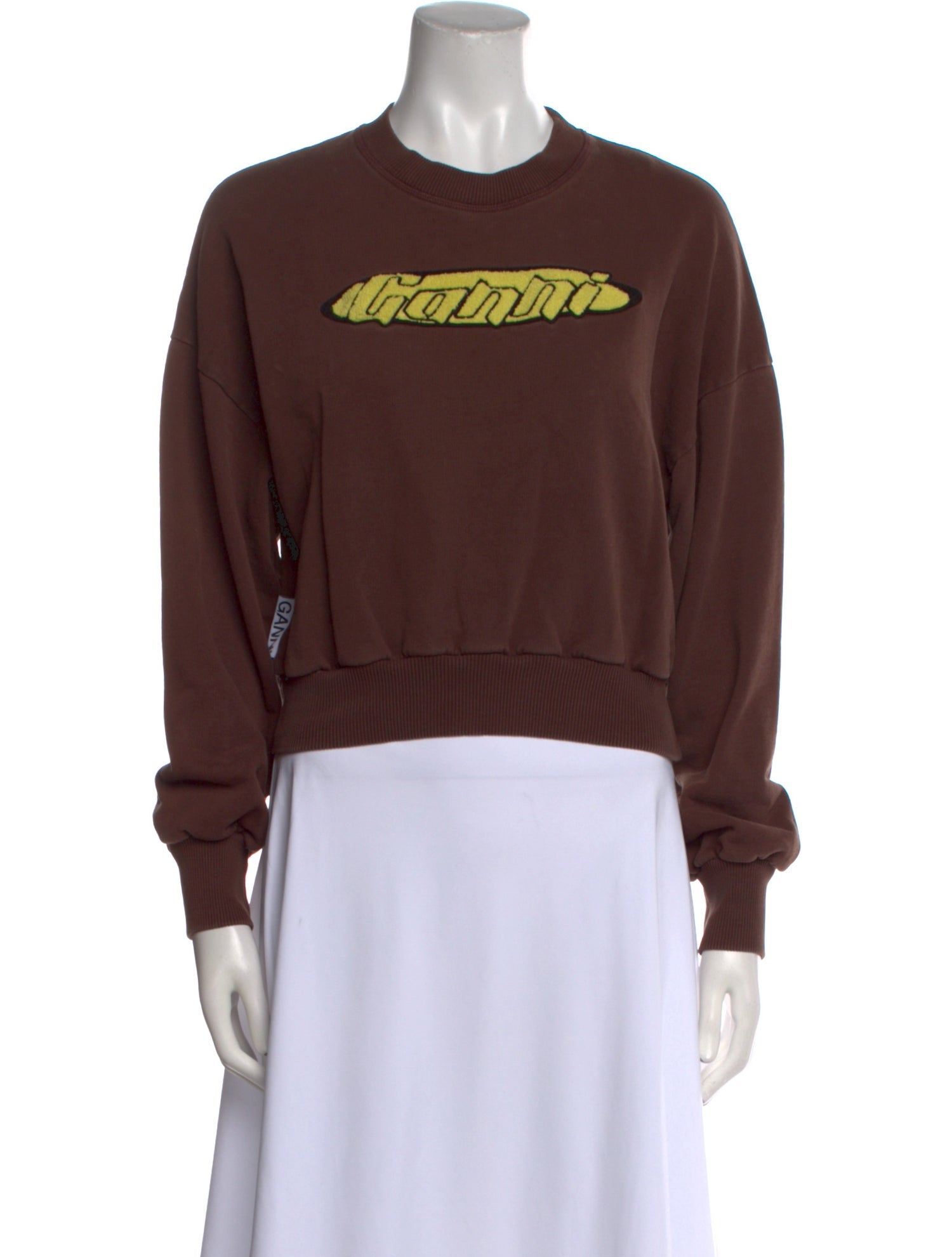 Ganni Graphic Print Crew Neck Sweatshirt