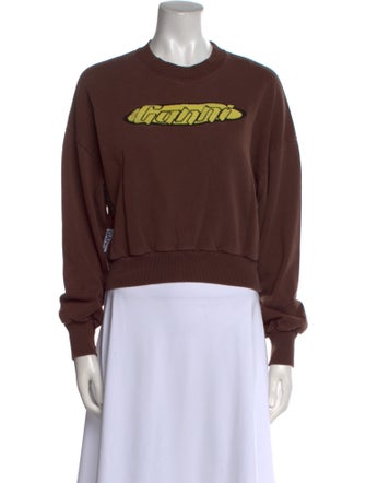 Ganni Graphic Print Crew Neck Sweatshirt