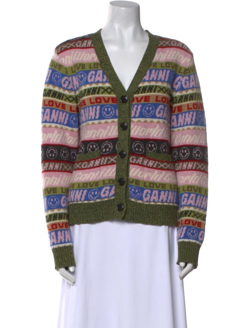 Ganni Striped V-Neck Sweater