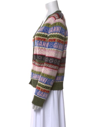 Ganni Striped V-Neck Sweater