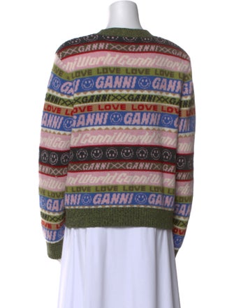 Ganni Striped V-Neck Sweater