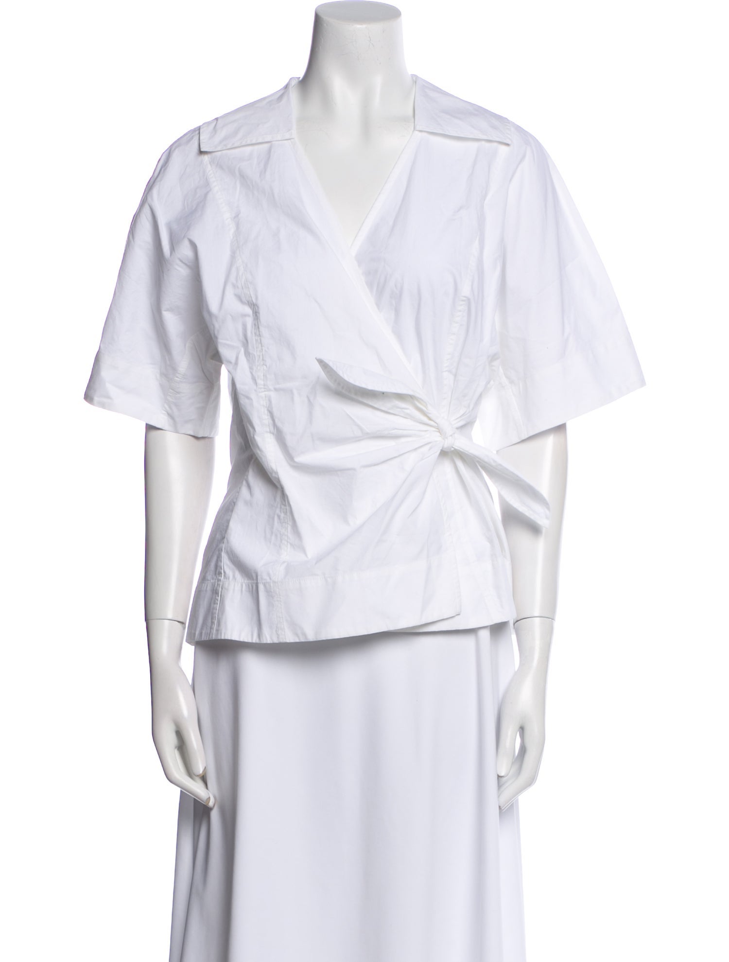 Ganni V-Neck Short Sleeve Blouse w/ Tags