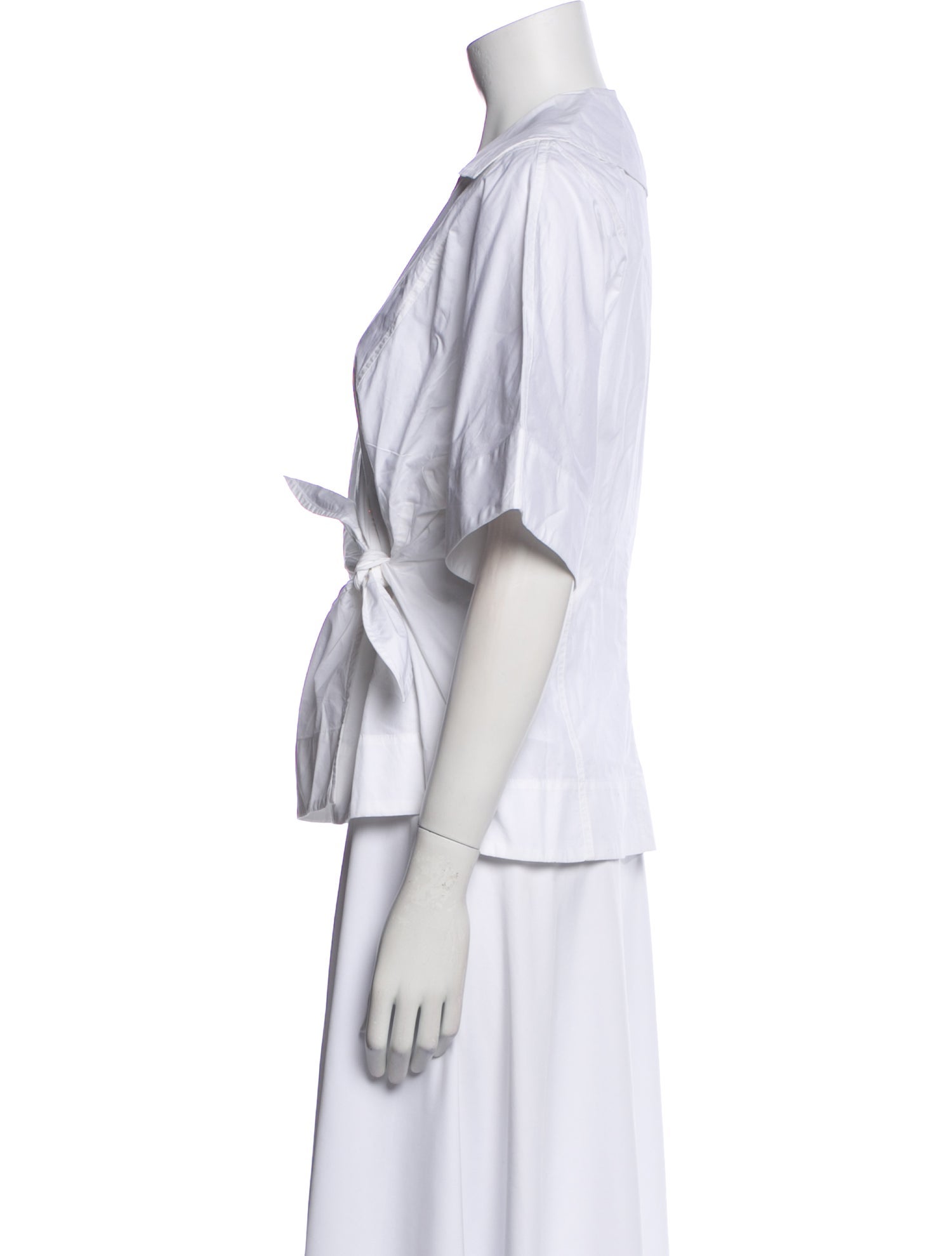 Ganni V-Neck Short Sleeve Blouse w/ Tags