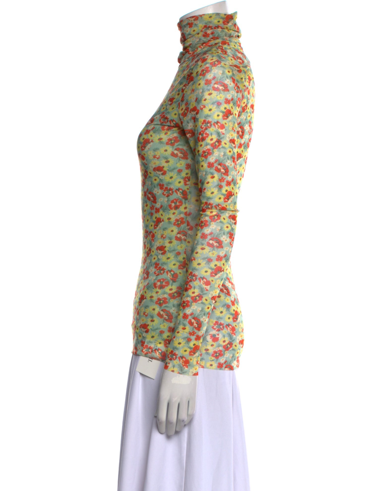 Ganni Nylon Floral Print Blouse