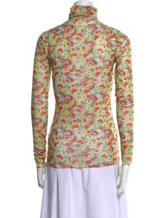 Ganni Nylon Floral Print Blouse