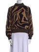 Ganni Merino Wool Animal Print Sweater
