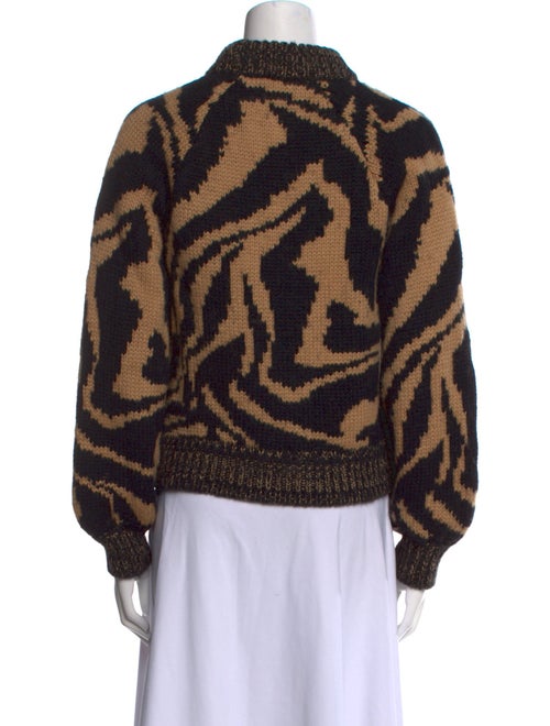 Ganni Merino Wool Animal Print Sweater