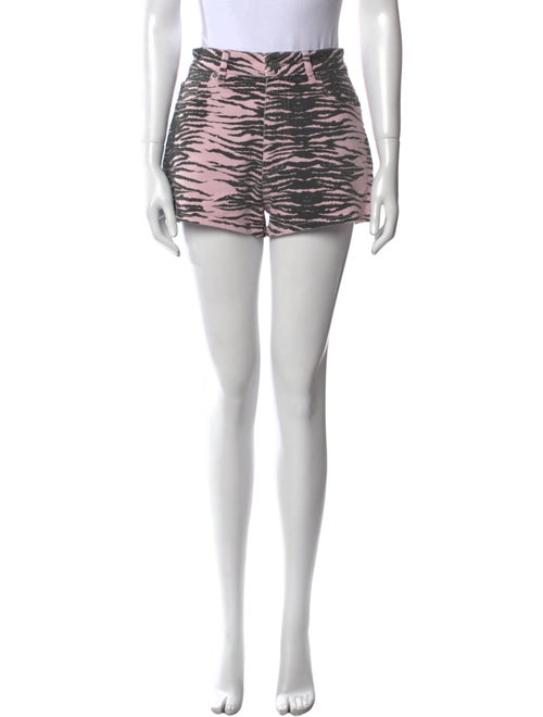 Ganni Animal Print Mini Shorts
