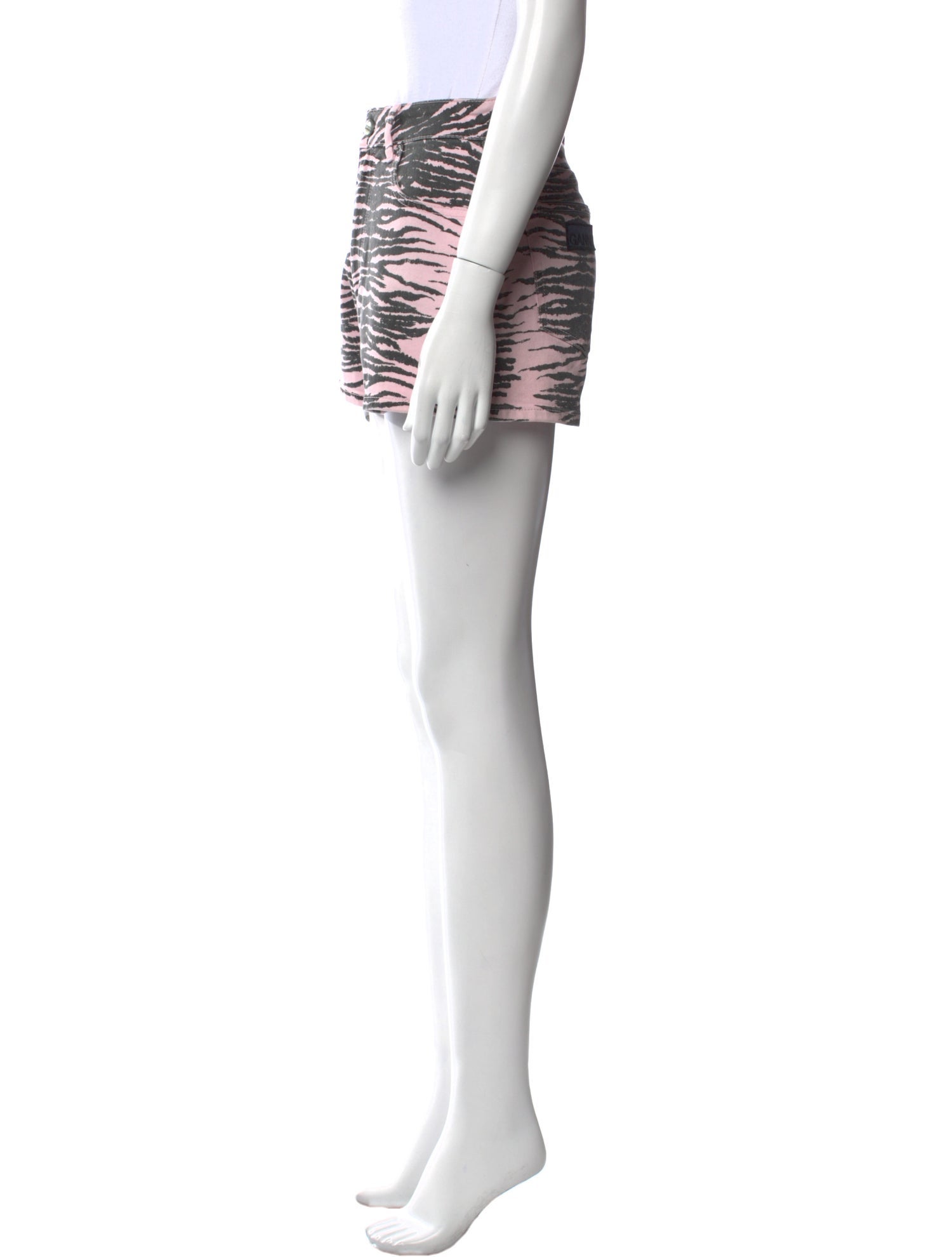 Ganni Animal Print Mini Shorts
