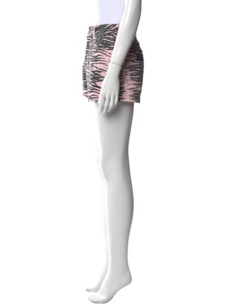 Ganni Animal Print Mini Shorts