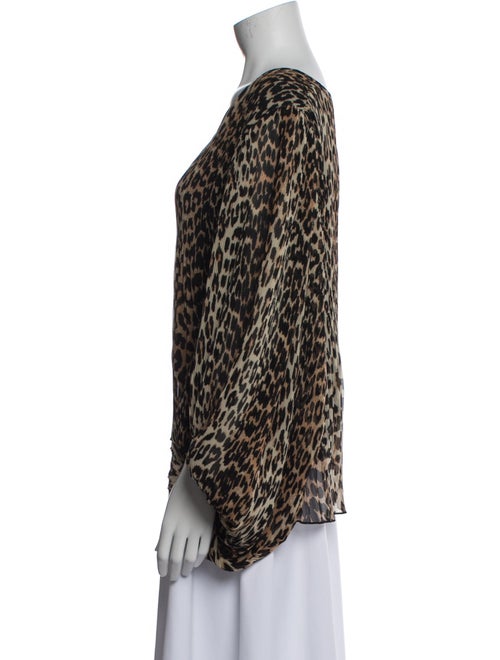 Ganni Animal Print V-Neck Blouse