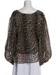 Ganni Animal Print V-Neck Blouse
